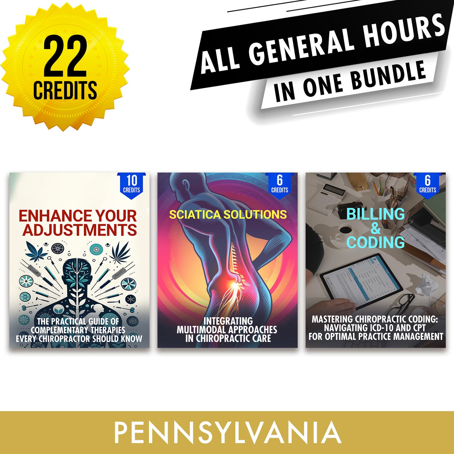 Pennsylvania Online CE Package 2: Independent Study Package, Chiropractic Continuing Education, 22 Credits A Better Chiro