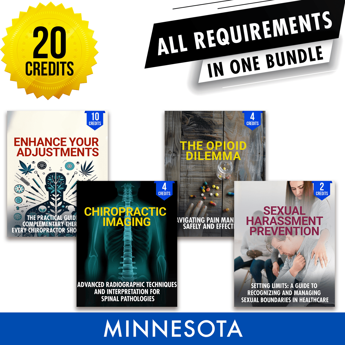 Minnesota Package 1: Full Recertification - All Required Chiropractic Continuing Education Hours in One Package, 20 Credits A Better Chiro