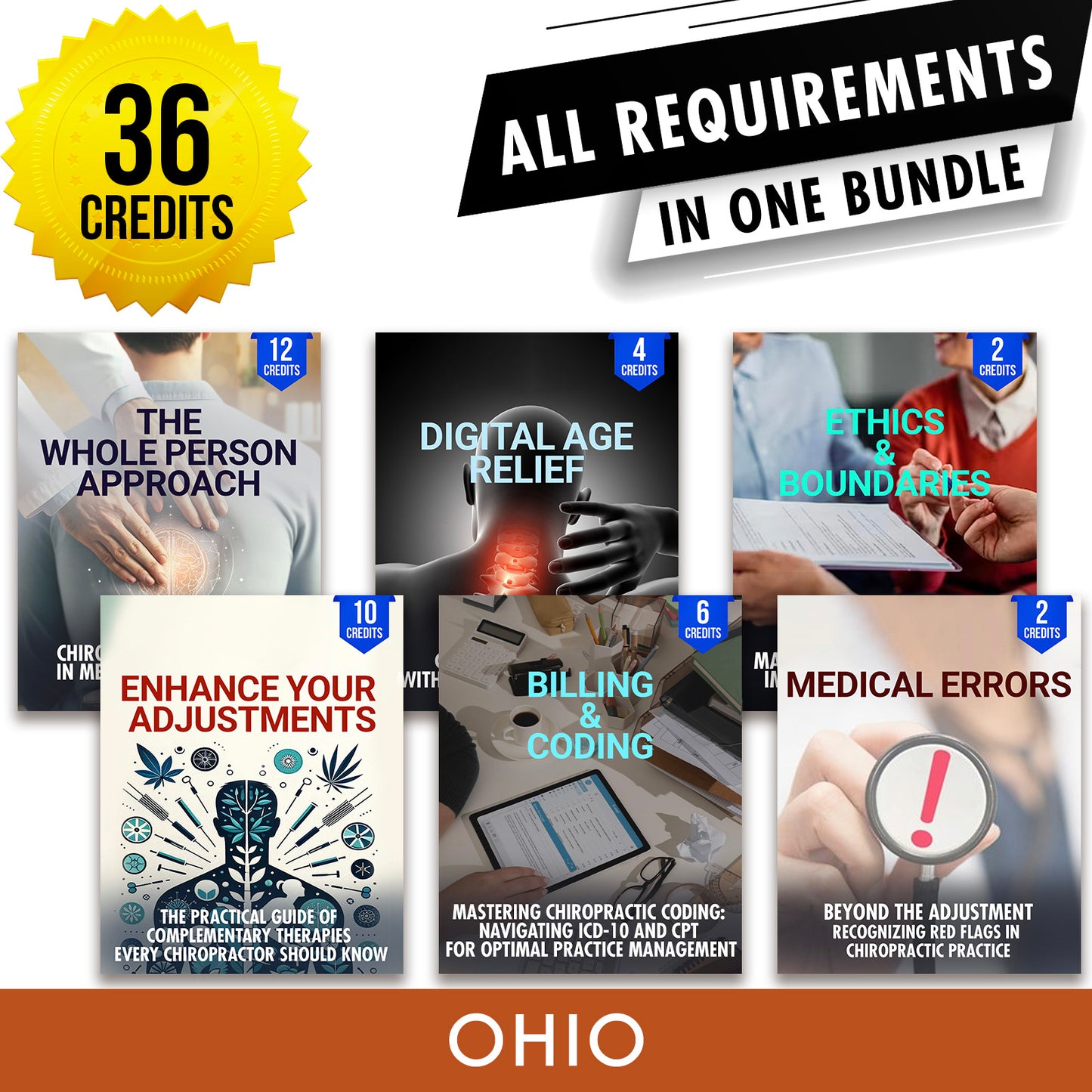Ohio Package 1: Full Recertification - All Required Chiropractic Continuing Education Hours in One Package, 36 Credits A Better Chiro
