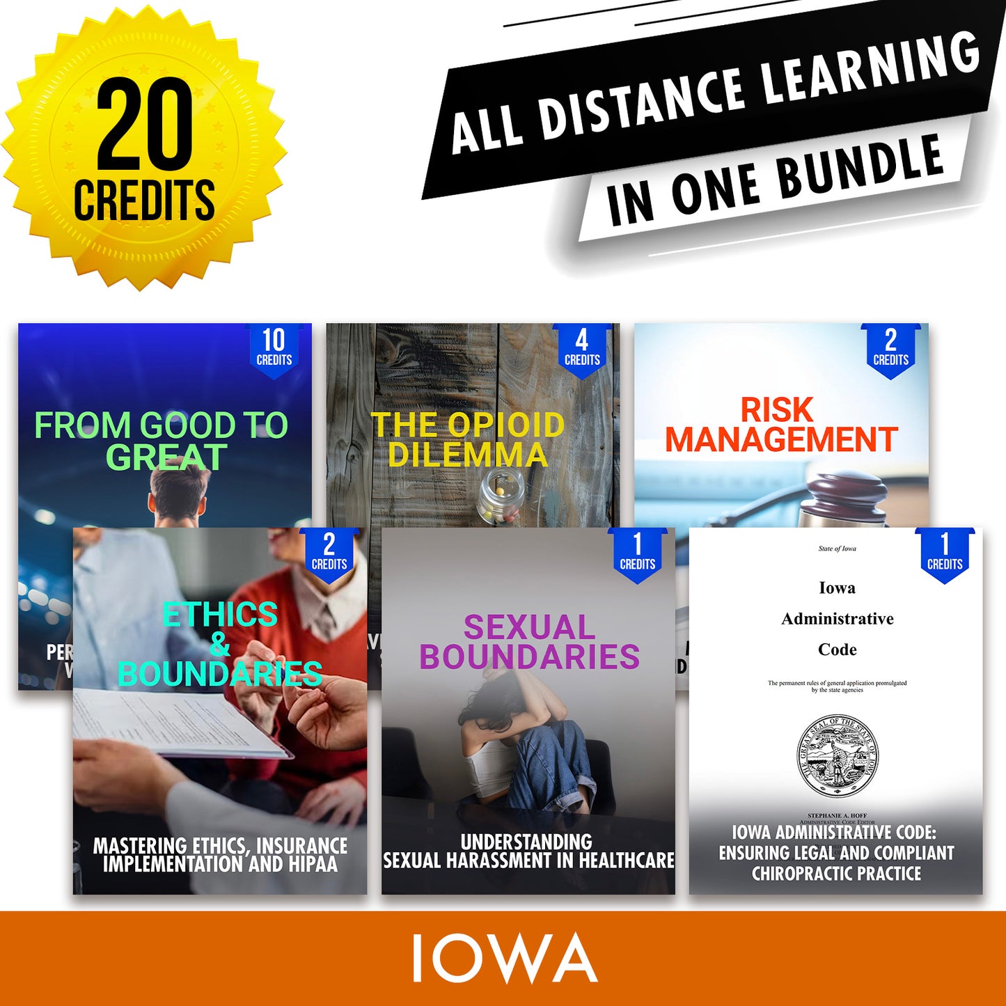 Iowa Online CE Bundle 1: Independent Study Package, Chiropractic Continuing Education, 20 Credits A Better Chiro