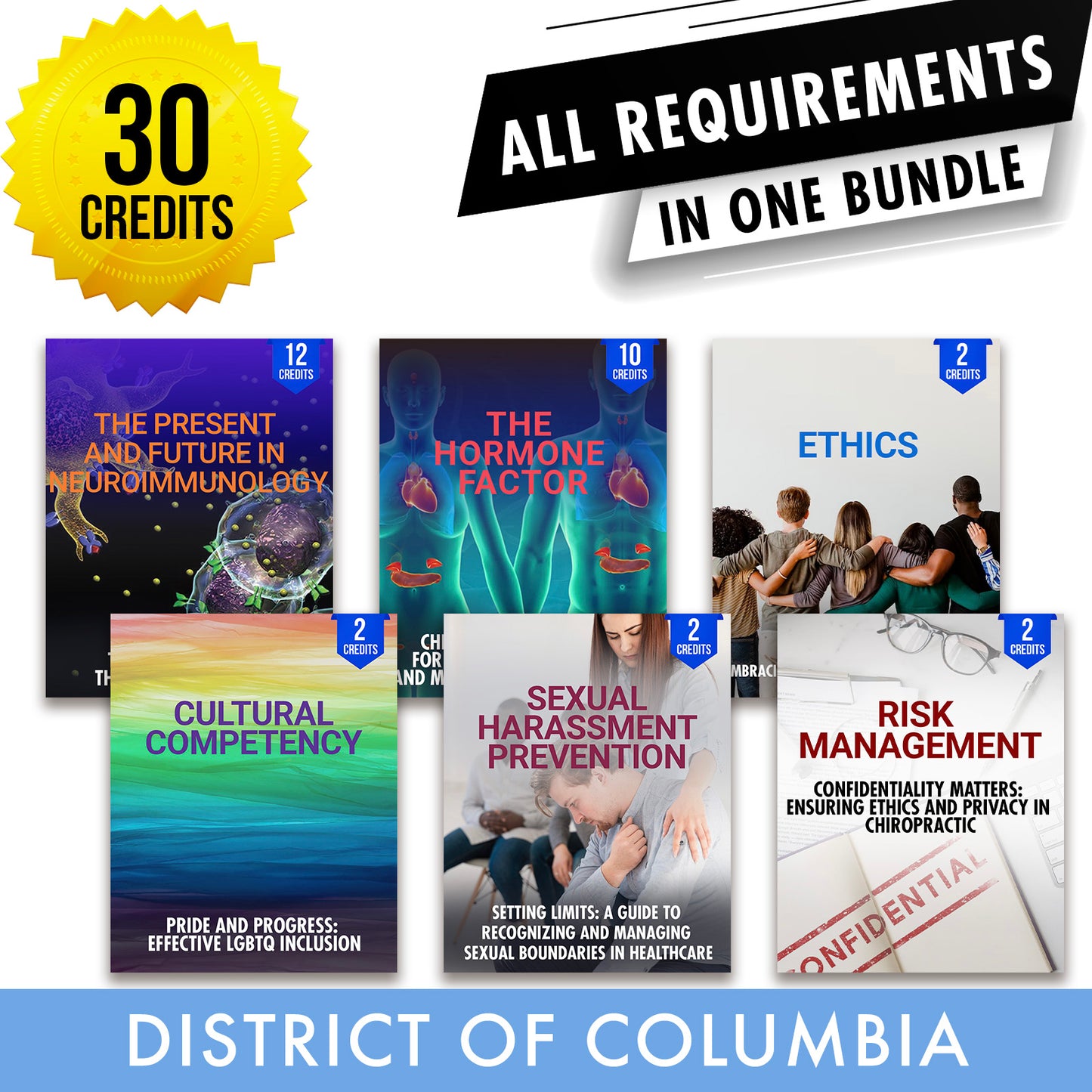 District of Columbia Package 3: Full Recertification - All Required Chiropractic Continuing Education Hours in One Package, 30 Credits A Better Chiro