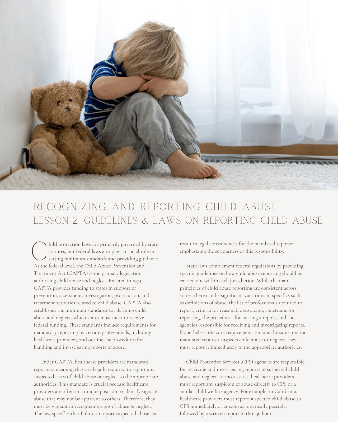 Safe Spaces: Recognizing and Reporting Child Abuse - Chiropractic Continuing Education, Child Abuse Prevention, 4 Credits A Better Chiro