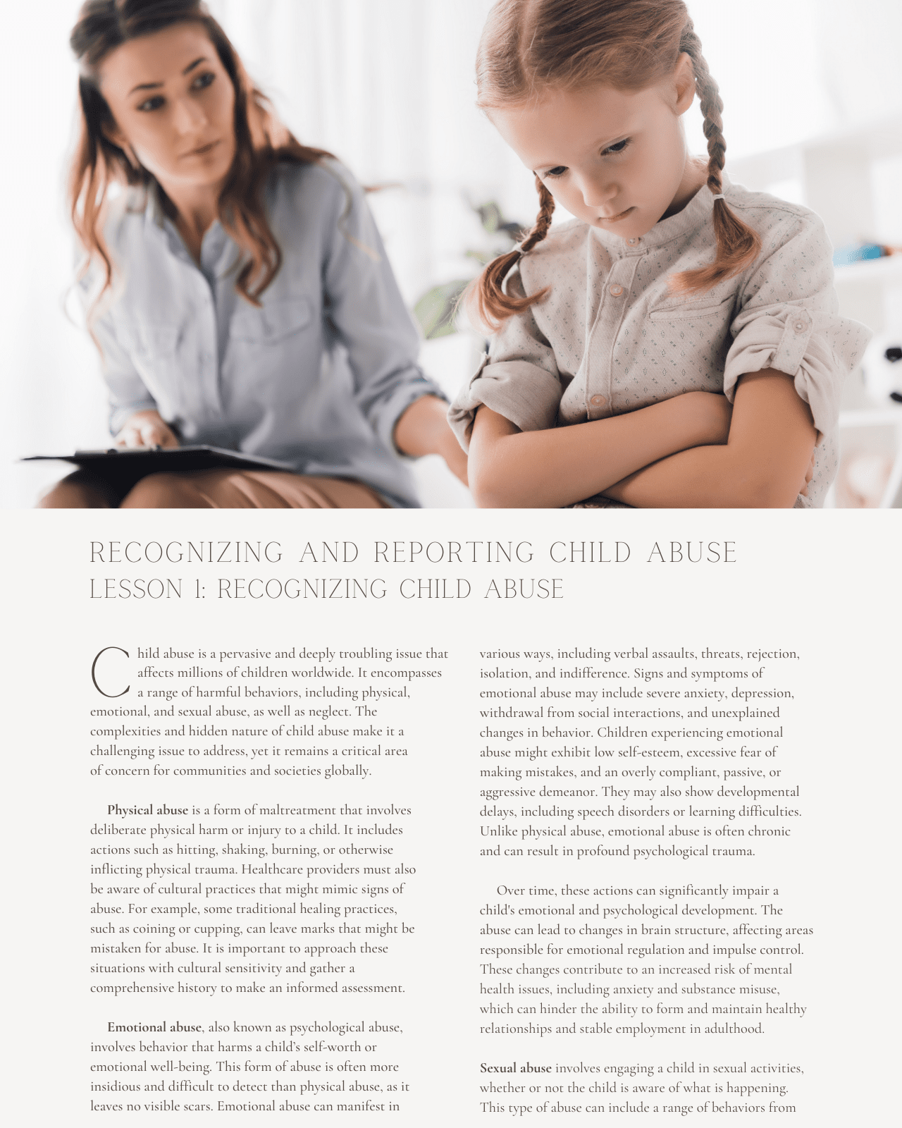Safe Spaces: Recognizing and Reporting Child Abuse - Chiropractic Continuing Education, Child Abuse Prevention, 4 Credits A Better Chiro