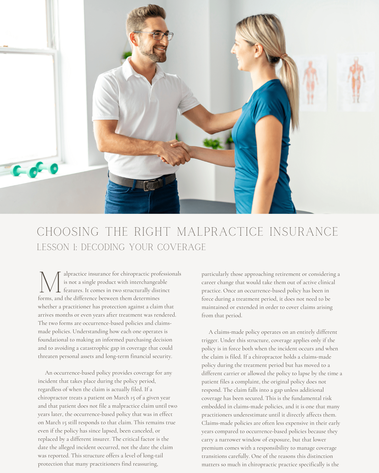 Choosing the Right Malpractice Insurance: What Every Chiropractor Must Know Before Signing - Chiropractic Continuing Education, Risk Management, 1 Hour A Better Chiro
