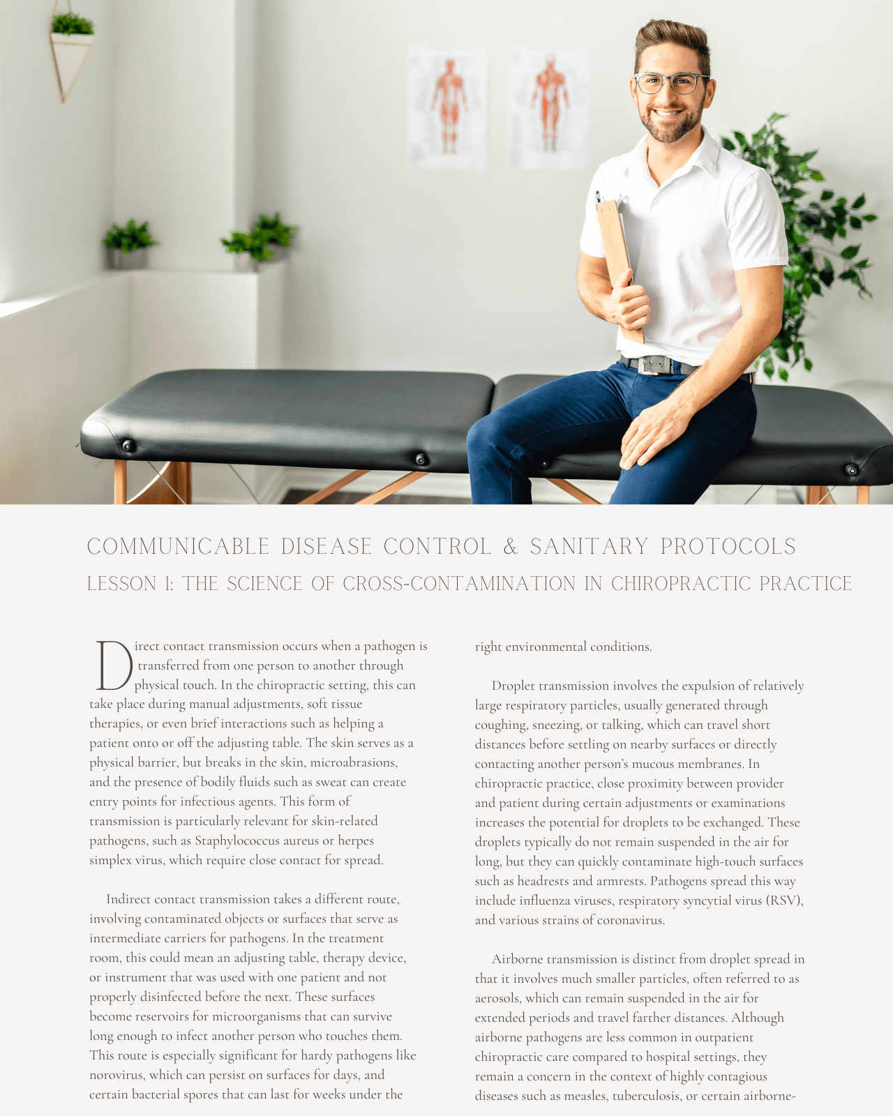 Communicable Disease Control and Sanitary Protocols in Chiropractic Settings - Chiropractic Continuing Education, Communicable Diseases, 3 Hours A Better Chiro