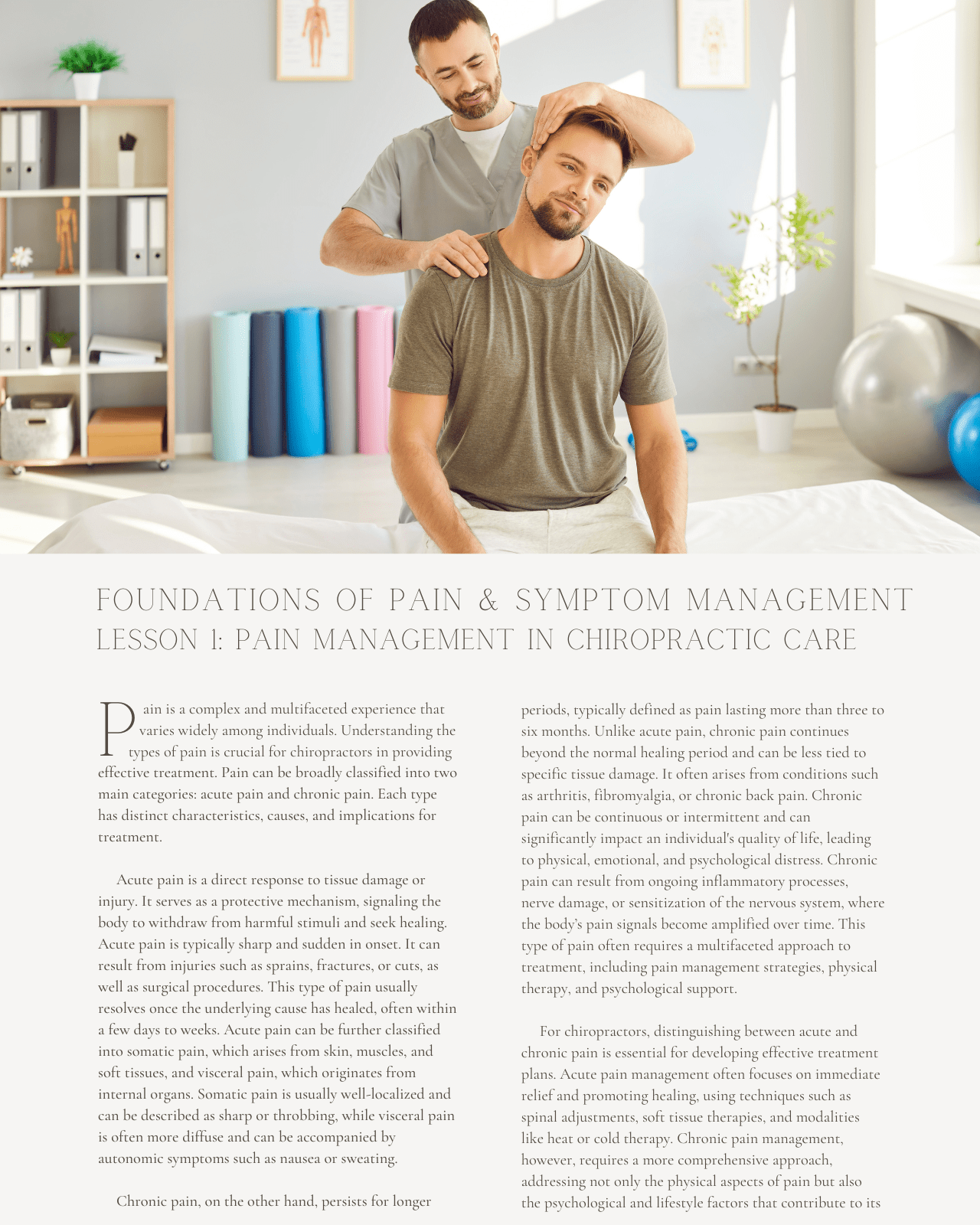 Foundations of Pain and Symptom Management - Chiropractic Continuing Education, General, Pain Management, 1 Credit A Better Chiro