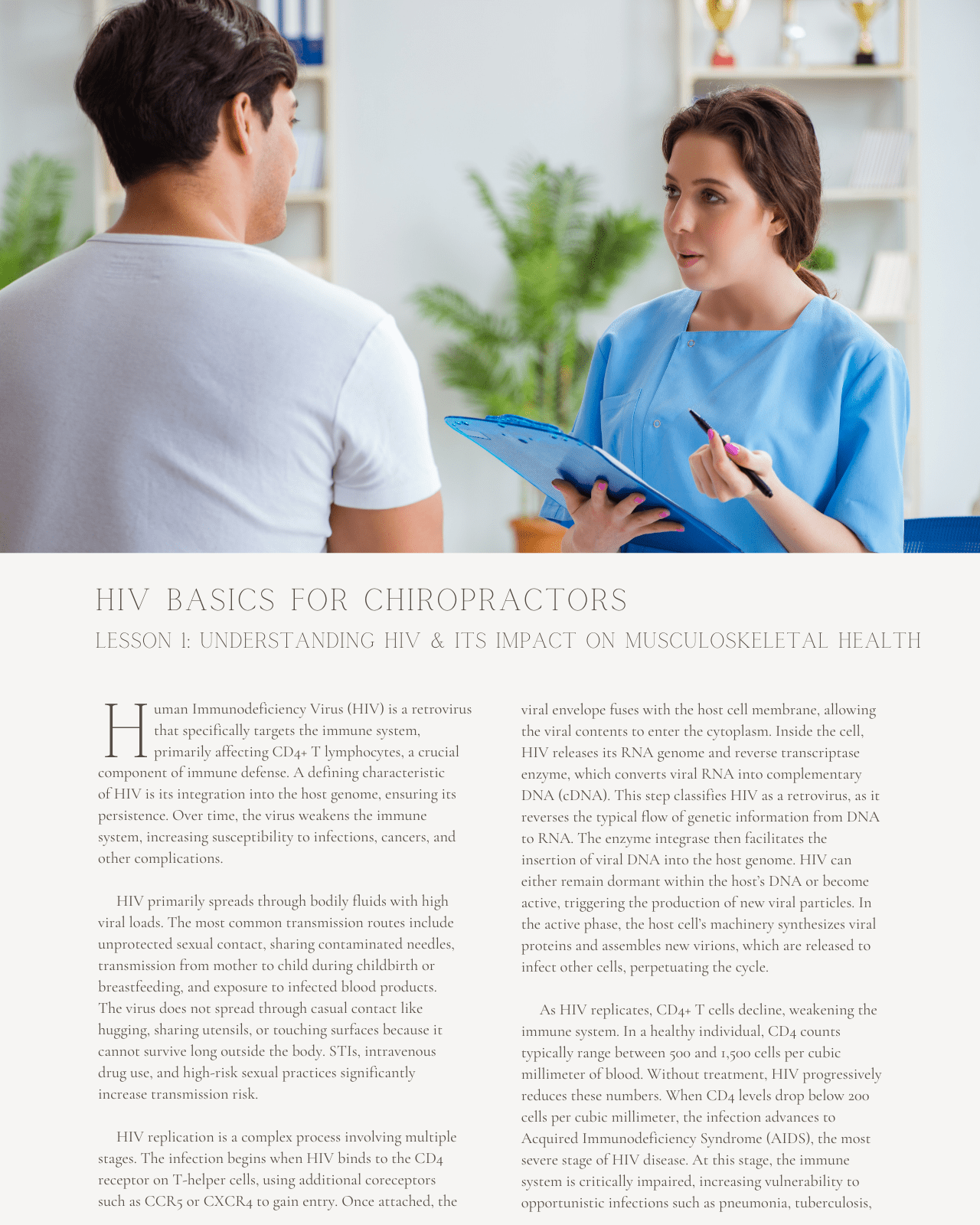 HIV Basics for Chiropractors - Chiropractic Continuing Education, HIV, 1 Credit A Better Chiro