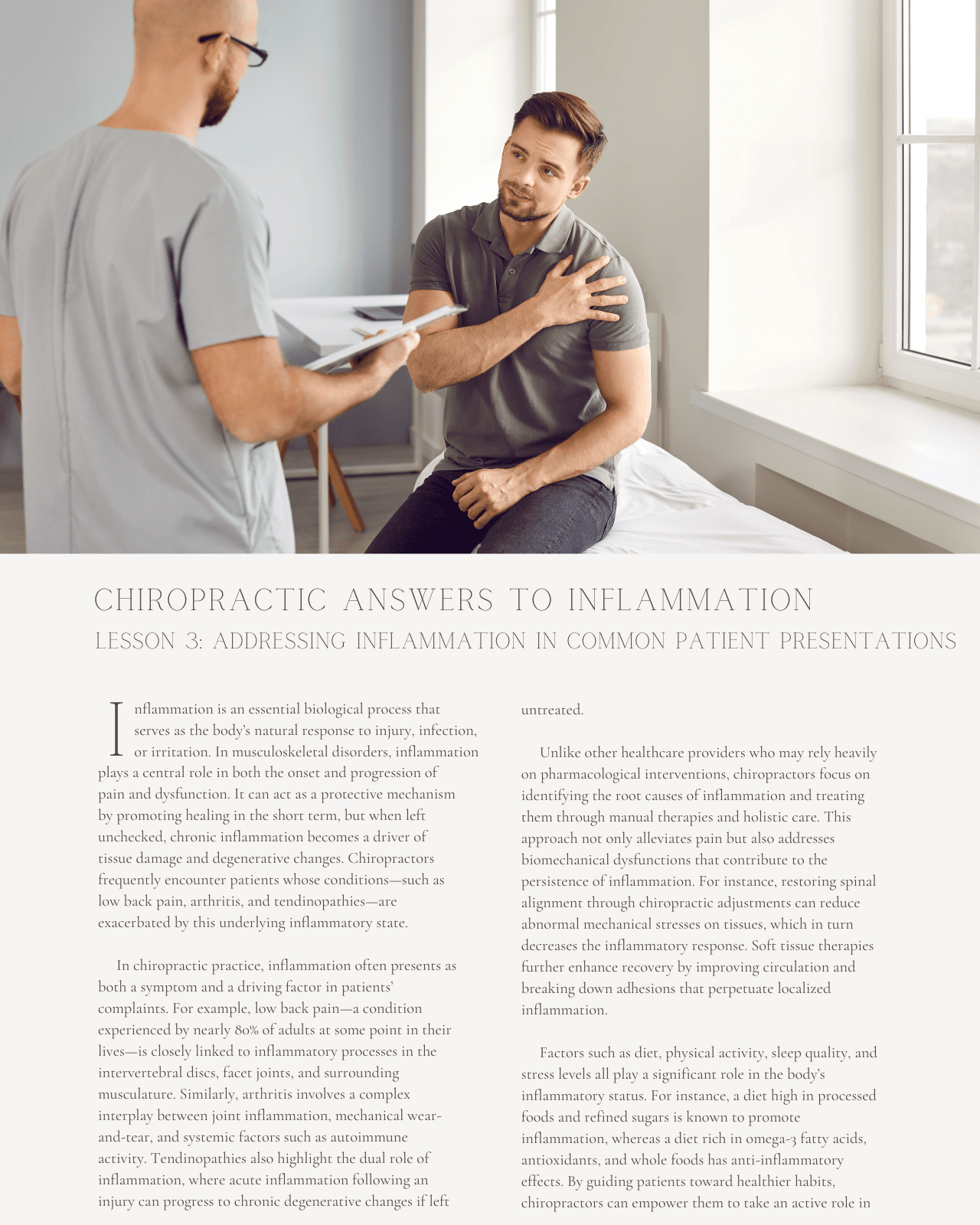 From Pain to Peace: Chiropractic Answers to Inflammation - Chiropractic Continuing Education, Pain Management, 6 Credits A Better Chiro