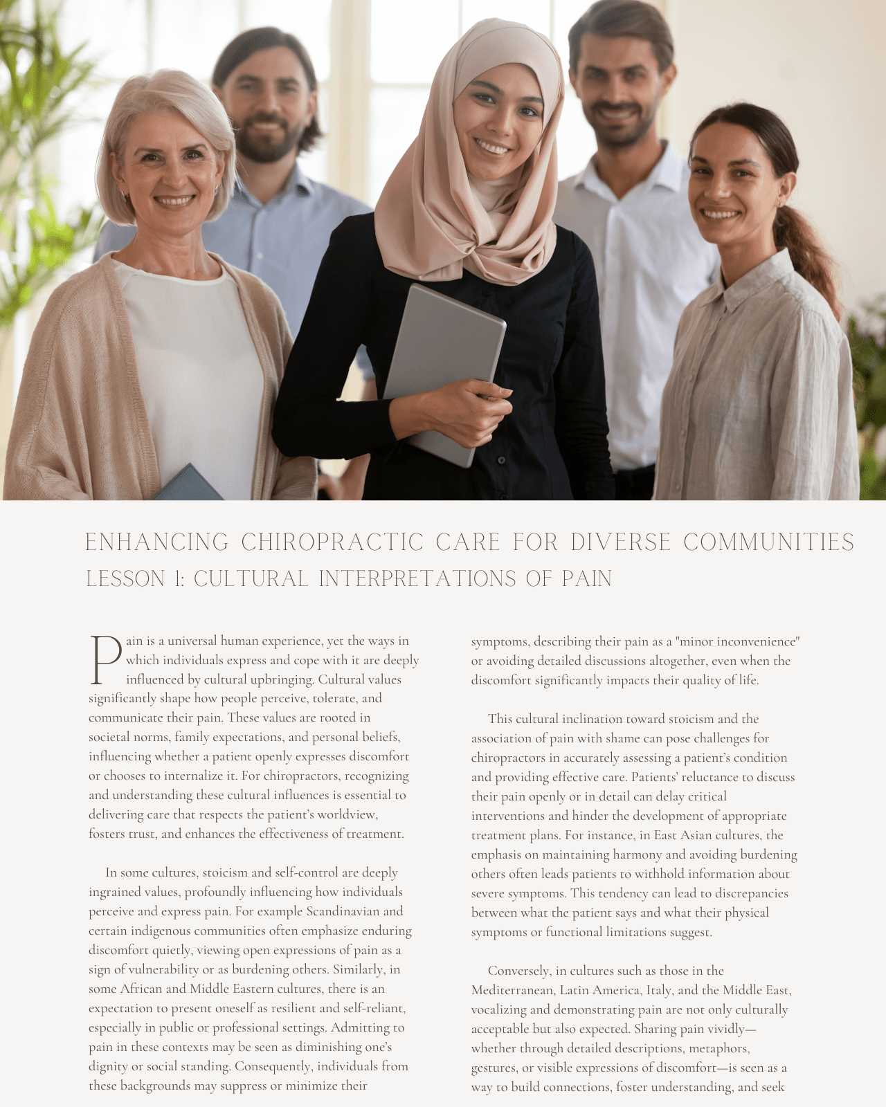 Perceptions of Pain and Healing: Enhancing Chiropractic Care for Diverse Communities - Chiropractic Continuing Education, Cultural Competency, 1 Credit A Better Chiro