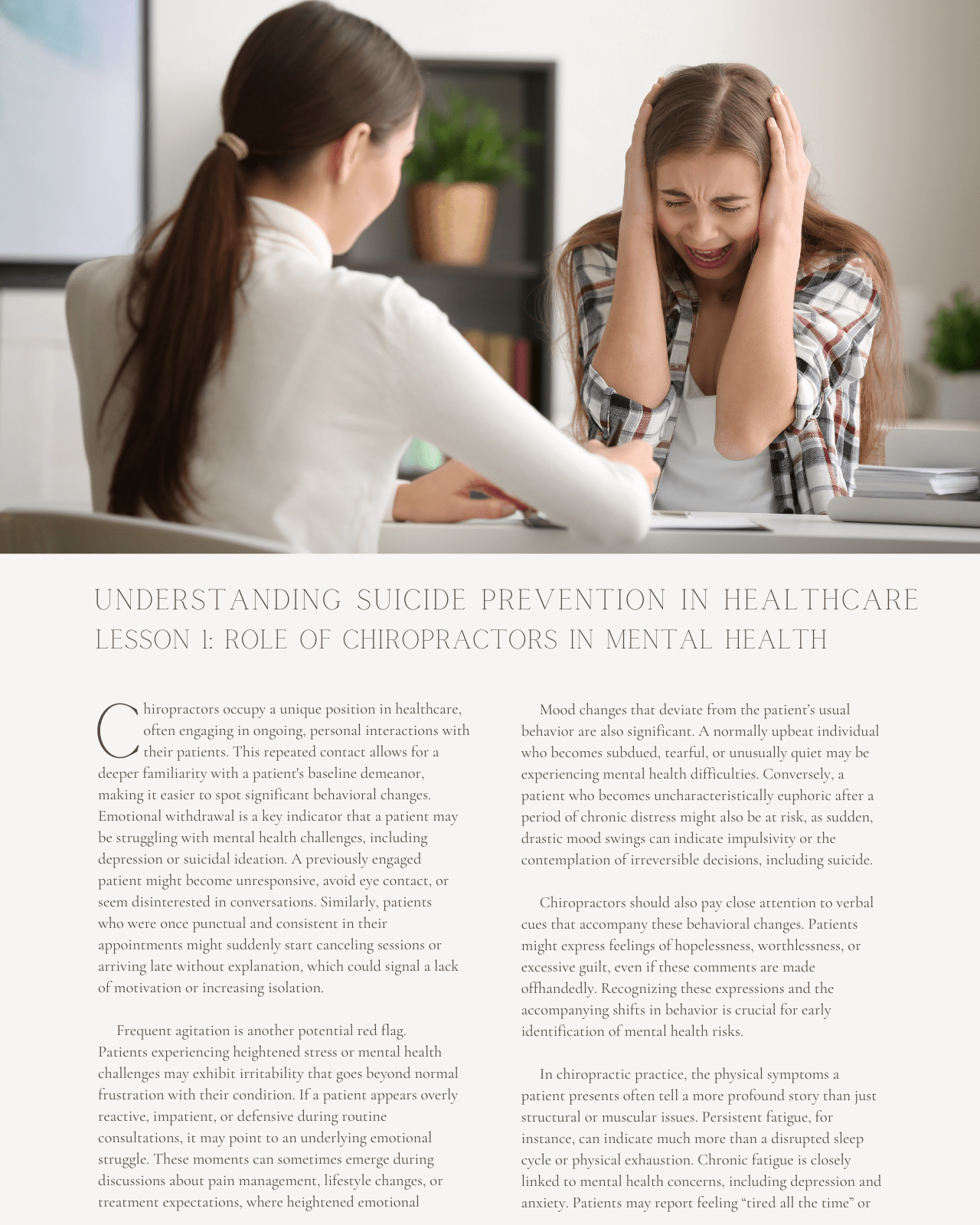 Understanding Suicide Prevention in Healthcare - Chiropractic Continuing Education, Suicide Assessment, 1 Credit A Better Chiro