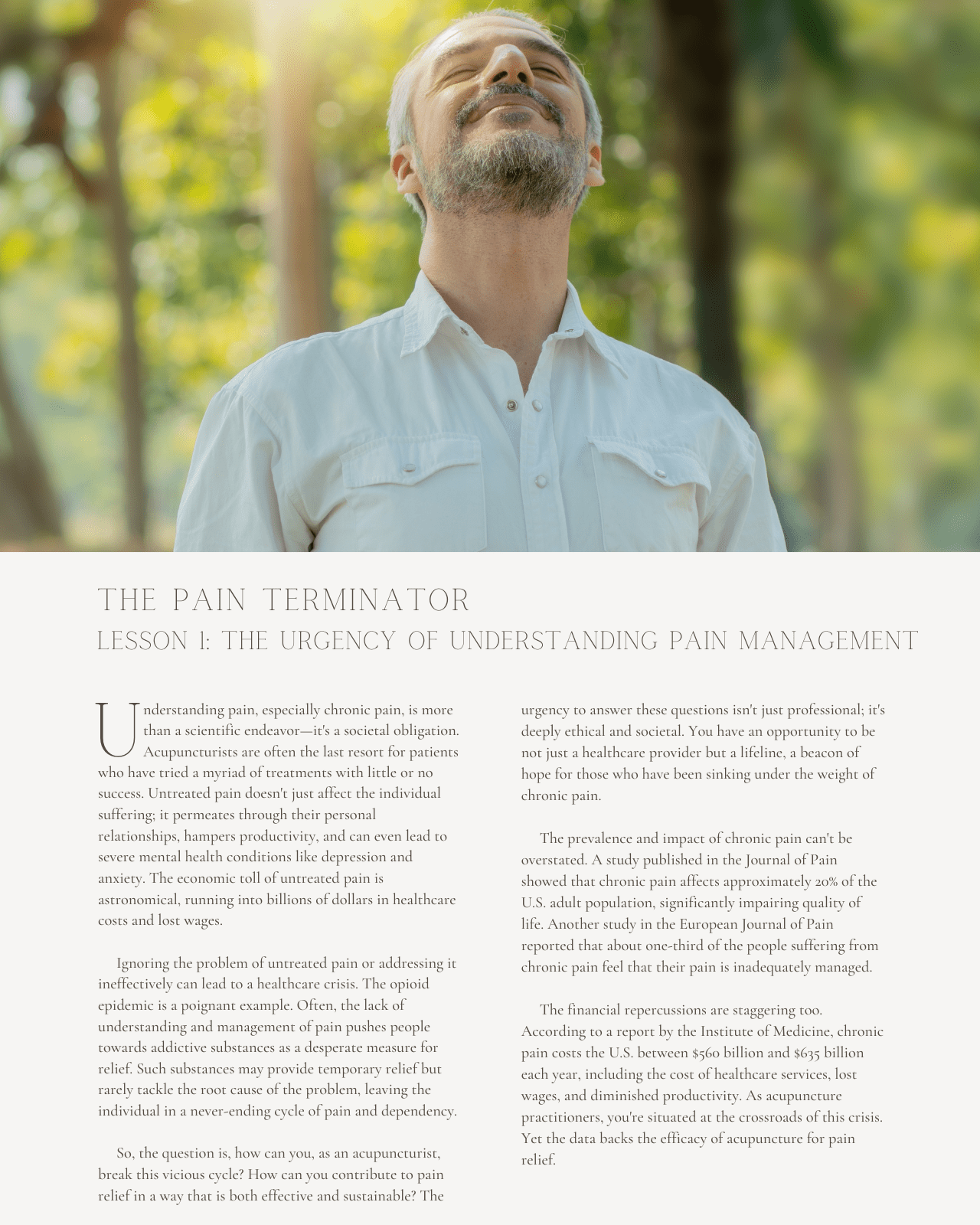 The Pain Terminator: Mastering Acupuncture for Pain Relief - Chiropractic Continuing Education, Acupuncture, 10 Credits A Better Chiro