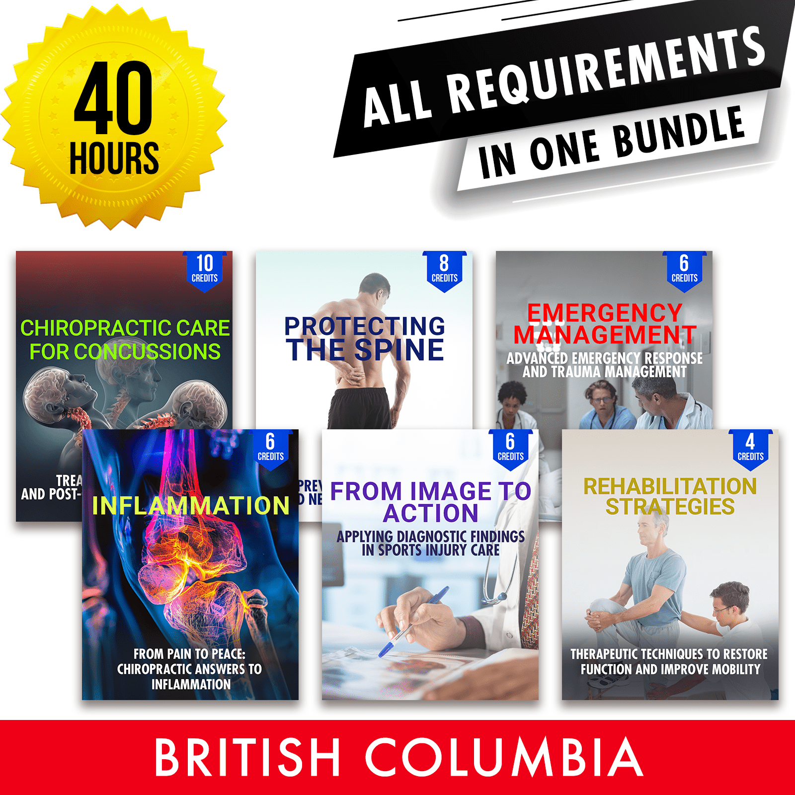 British Columbia Package 1: Full Recertification - All Required Chiropractic Continuing Professional Development in One Package, 40 Hours A Better Chiro