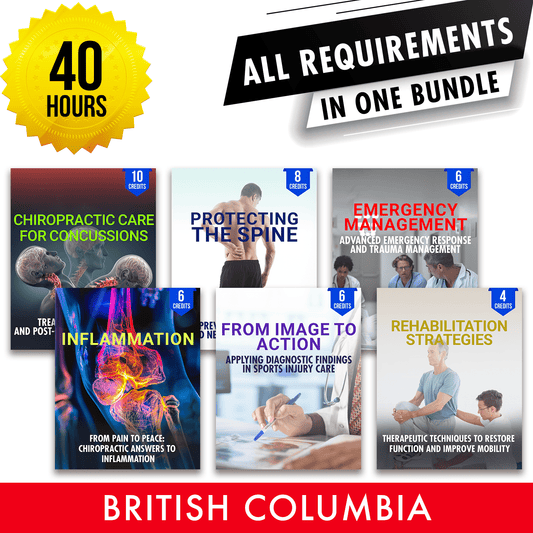 British Columbia Package 1: Full Recertification - All Required Chiropractic Continuing Professional Development in One Package, 40 Hours A Better Chiro