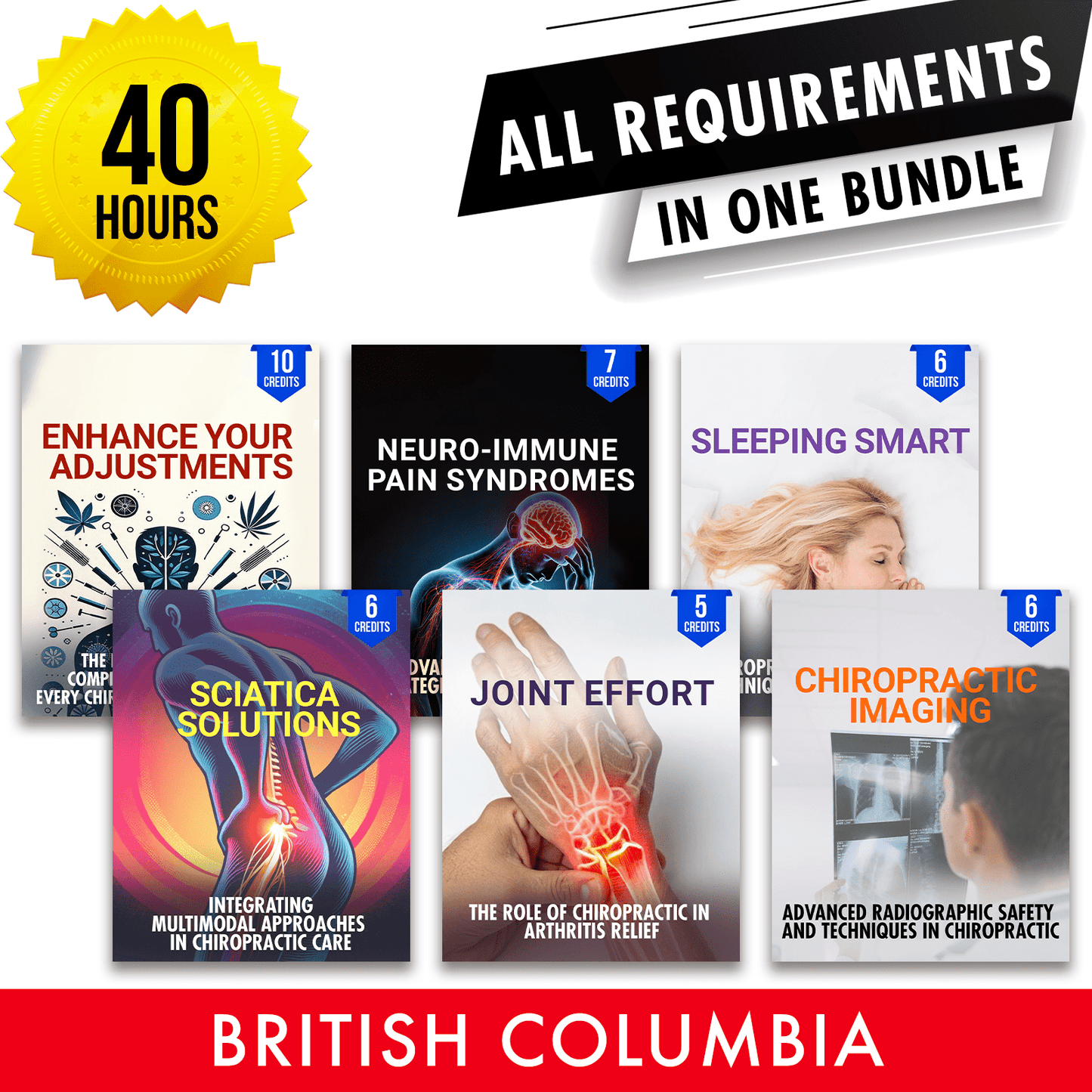 British Columbia Package 2: Full Recertification - All Required Chiropractic Continuing Professional Development in One Package, 40 Hours A Better Chiro