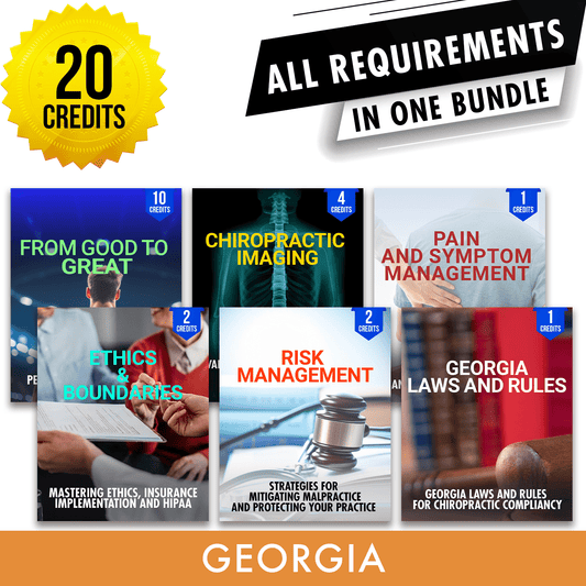 Georgia Online CE Bundle 1: Independent Study Package, Chiropractic Continuing Education, 20 Credits A Better Chiro