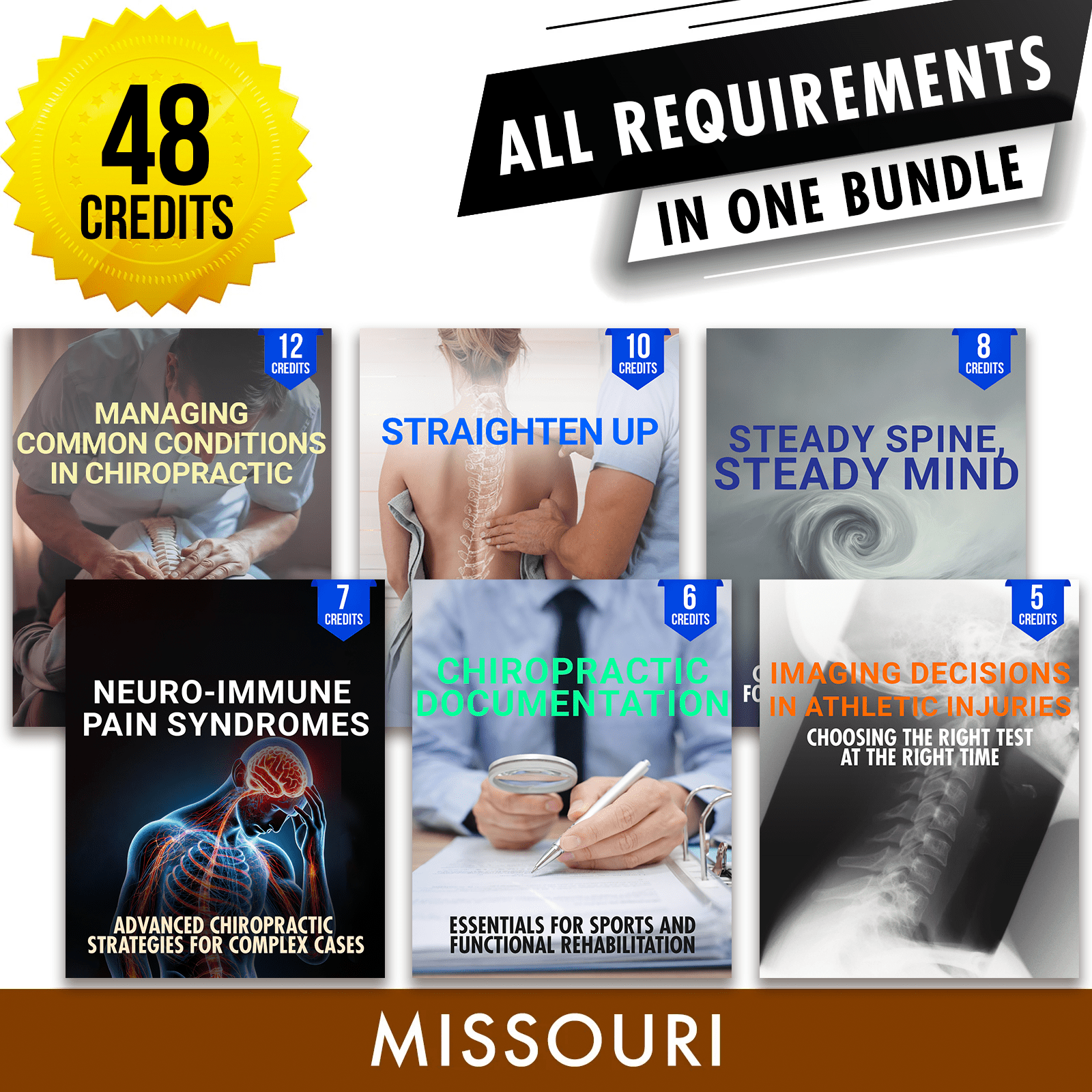 Missouri Package 1: *NEW FOR 2027* Full Recertification - All Required Chiropractic Continuing Education Hours in One Package, 48 Credits A Better Chiro