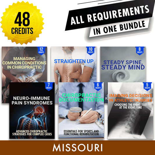 Missouri Package 1: *NEW FOR 2027* Full Recertification - All Required Chiropractic Continuing Education Hours in One Package, 48 Credits A Better Chiro