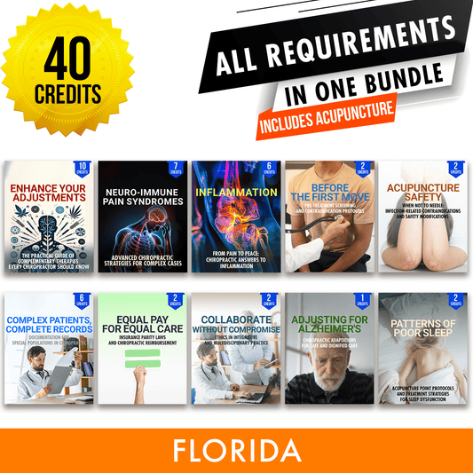 Florida Package 3: *NEW FOR 2028* Full Recertification With Acupuncture - All Required Chiropractic Continuing Education Hours in One Package, 40 Credits A Better Chiro
