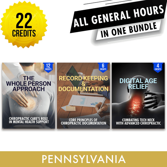 Pennsylvania Online CE Package 3: Independent Study Package, Chiropractic Continuing Education, 22 Credits A Better Chiro