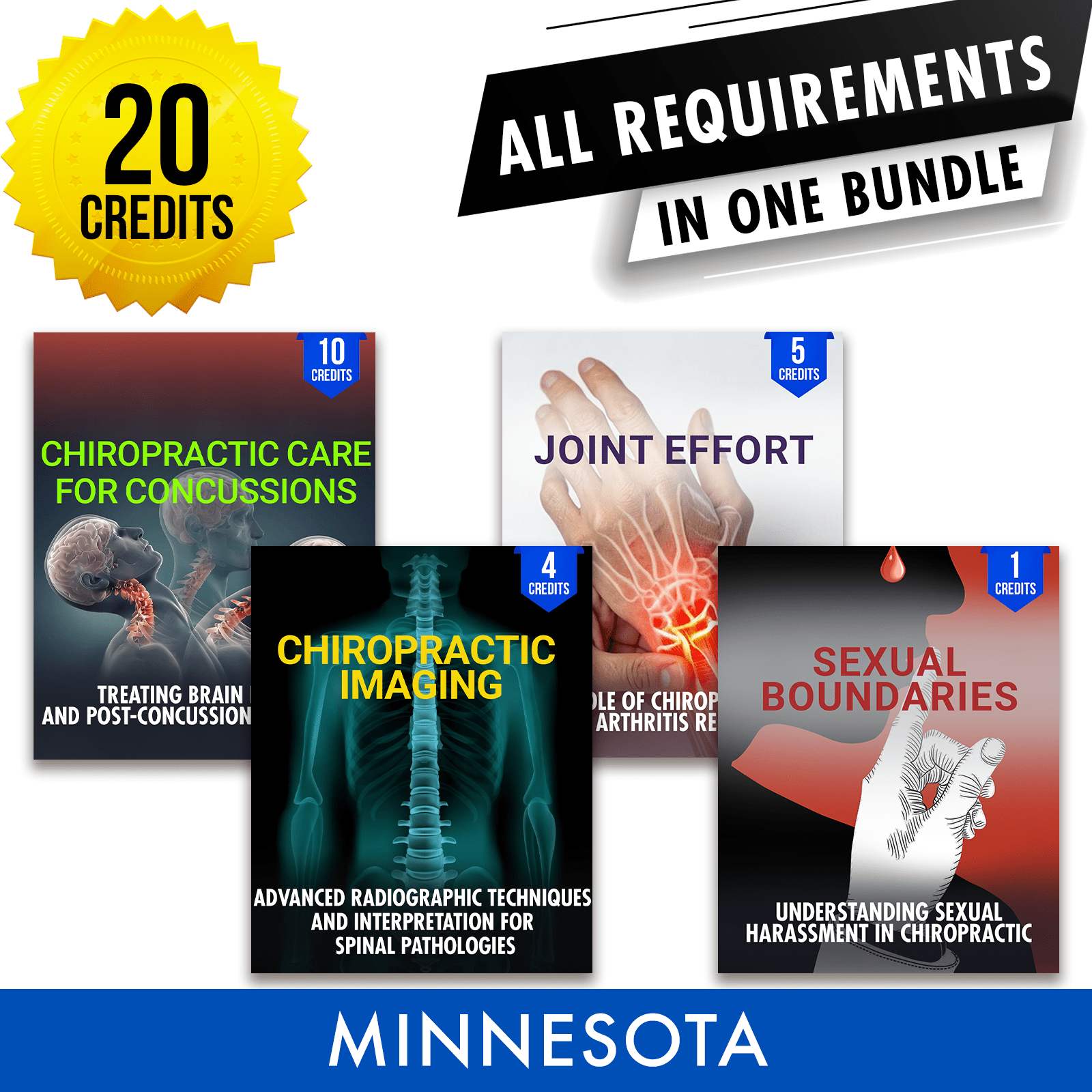 Minnesota Package 1: *NEW FOR 2026* Full Recertification - All Required Chiropractic Continuing Education Hours in One Package, 20 Credits A Better Chiro