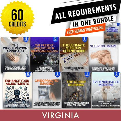 Virginia Package 1: Full Recertification - All Required Chiropractic Continuing Education Hours in One Package, 60 Credits A Better Chiro