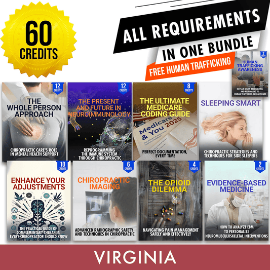 Virginia Package 1: Full Recertification - All Required Chiropractic Continuing Education Hours in One Package, 60 Credits A Better Chiro