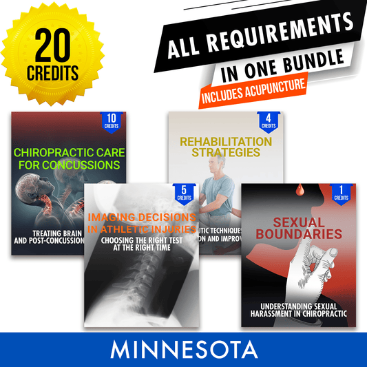 Minnesota Package 1: *NEW FOR 2026* Full Recertification - All Required Chiropractic Continuing Education Hours in One Package, 20 Credits A Better Chiro