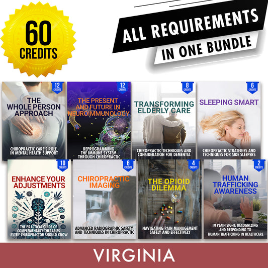 Virginia Package 1: Full Recertification - All Required Chiropractic Continuing Education Hours in One Package, 60 Credits A Better Chiro