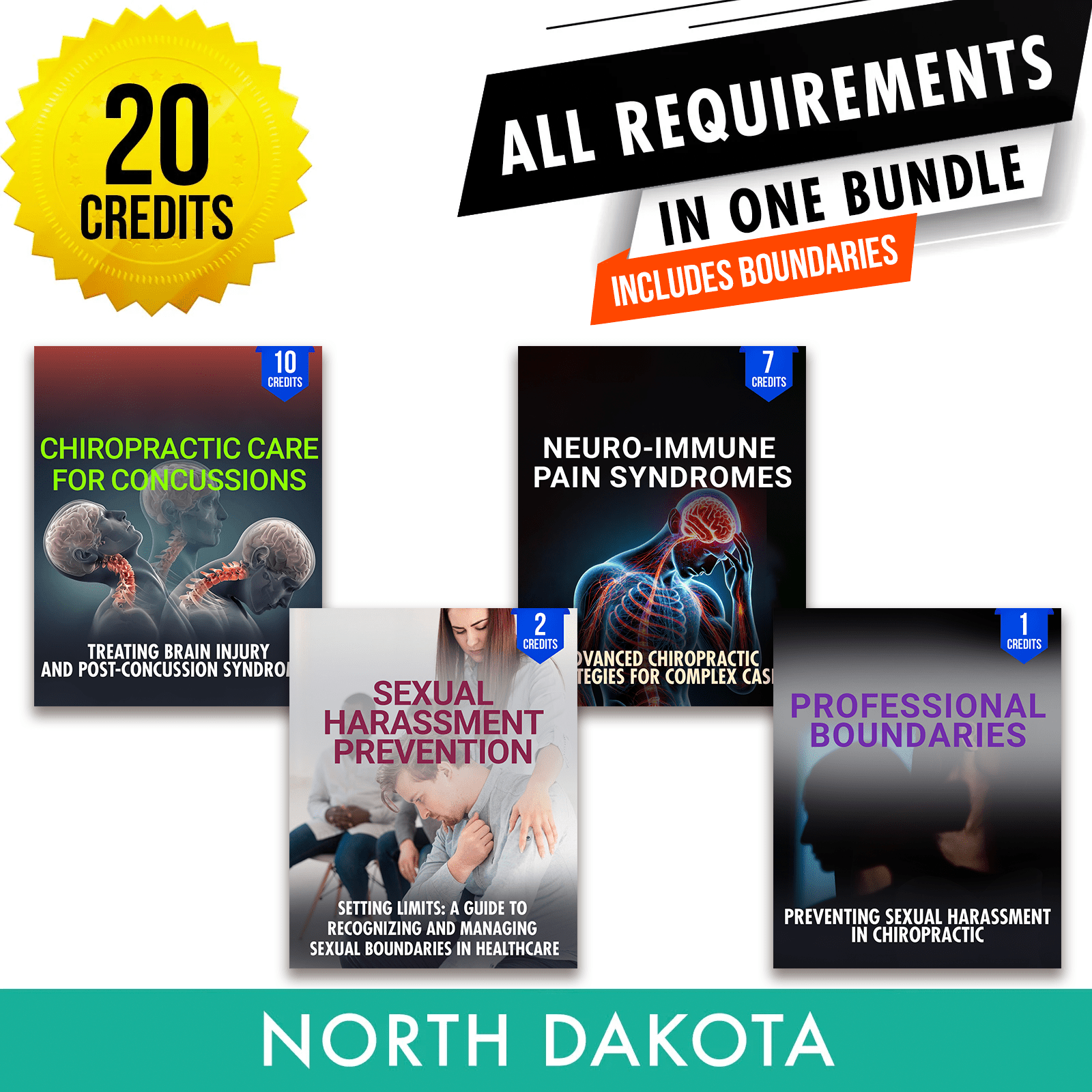 North Dakota Package 1: *NEW FOR 2026* Full Recertification - All Required Chiropractic Continuing Education Hours in One Package, 20 Credits A Better Chiro