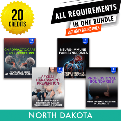 North Dakota Package 1: *NEW FOR 2026* Full Recertification - All Required Chiropractic Continuing Education Hours in One Package, 20 Credits A Better Chiro