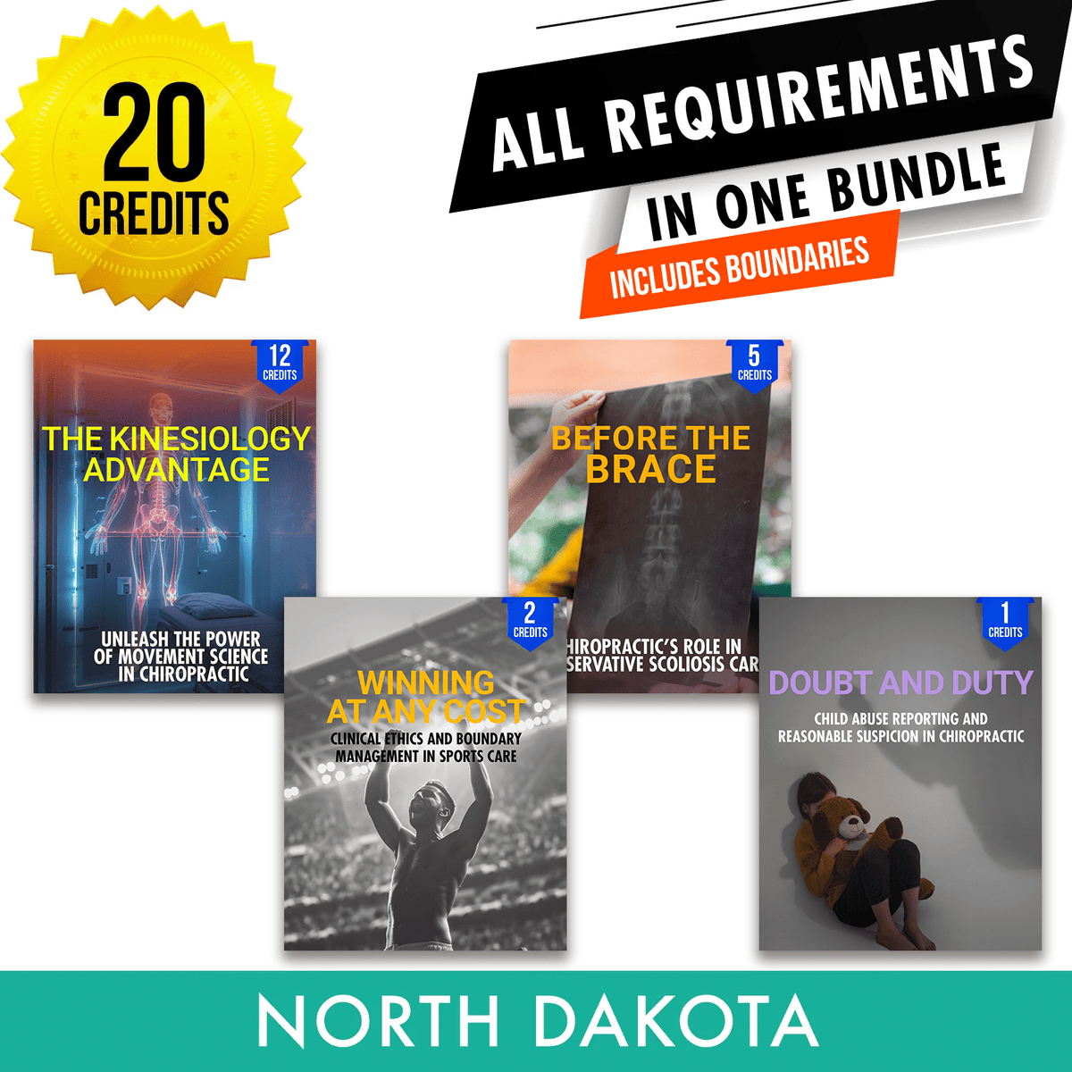 North Dakota Package 3: *NEW FOR 2027* Full Recertification With Professional Boundaries - All Required Chiropractic Continuing Education Hours in One Package, 20 Credits A Better Chiro