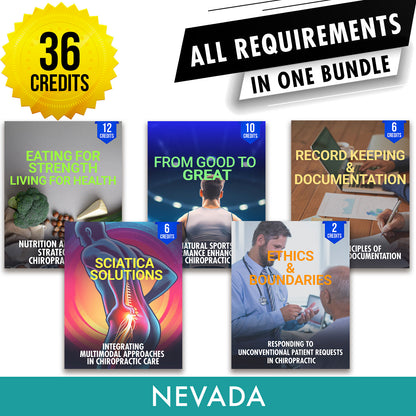 Nevada Package 2: Full Recertification - All Required Chiropractic Continuing Education Hours in One Package, 36 Credits A Better Chiro