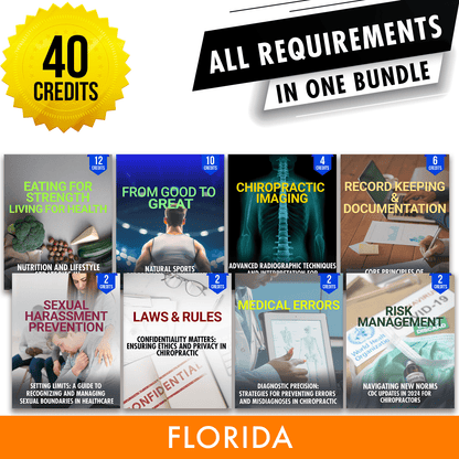 Florida Package 2: Full Recertification - All Required Chiropractic Continuing Education Hours in One Package, 40 Credits A Better Chiro