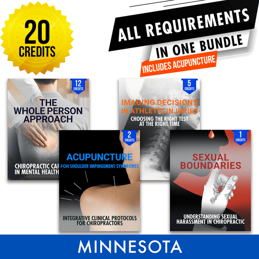 Minnesota Package 2: *NEW FOR 2026* Full Recertification With Acupuncture - All Required Chiropractic Continuing Education Hours in One Package, 20 Credits A Better Chiro