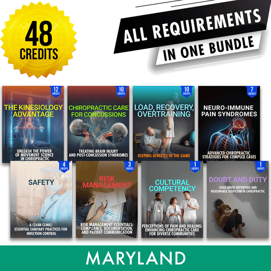 Maryland Package 2: Full Recertification - All Required Chiropractic Continuing Education Hours in One Package, 48 Credits A Better Chiro