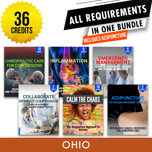 Ohio Package 2: *NEW FOR 2028* Full Recertification With Acupuncture - All Required Chiropractic Continuing Education Hours in One Package, 36 Credits A Better Chiro