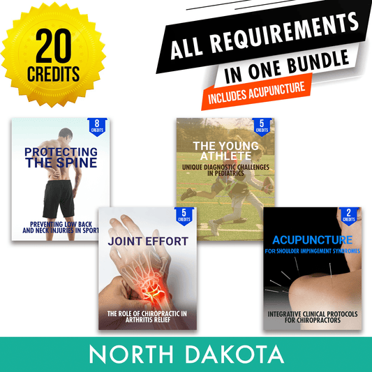 North Dakota Package 2: *NEW FOR 2027* Full Recertification With Acupuncture - All Required Chiropractic Continuing Education Hours in One Package, 20 Credits A Better Chiro