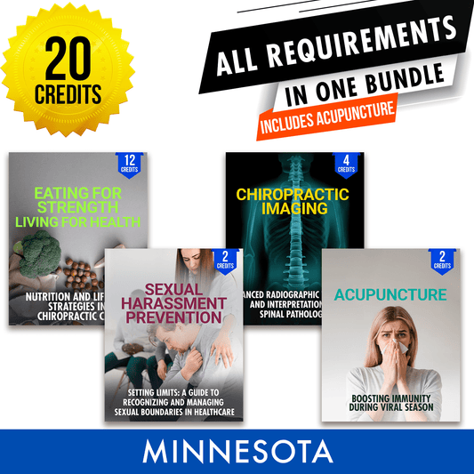 Minnesota Package 2: Full Recertification With Acupuncture - All Required Chiropractic Continuing Education Hours in One Package, 20 Credits A Better Chiro