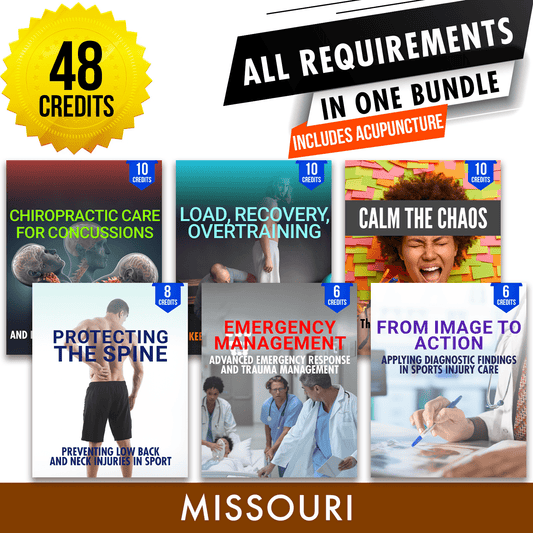 Missouri Package 2: *NEW FOR 2027* Full Recertification With Acupuncture - All Required Chiropractic Continuing Education Hours in One Package, 48 Credits A Better Chiro