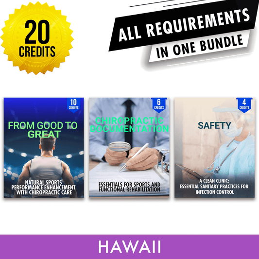 Hawaii Package 3: Full Recertification - All Required Chiropractic Continuing Education Hours in One Package, 20 Credits A Better Chiro