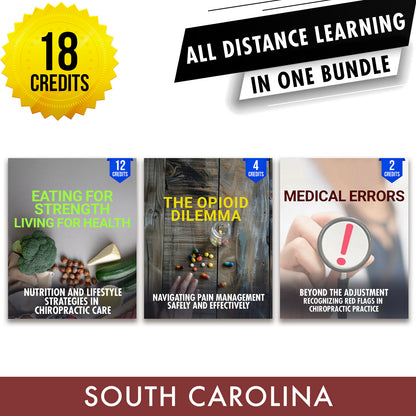 South Carolina Online CE Bundle 3: Independent Study Package, Chiropractic Continuing Education, 18 Credits A Better Chiro