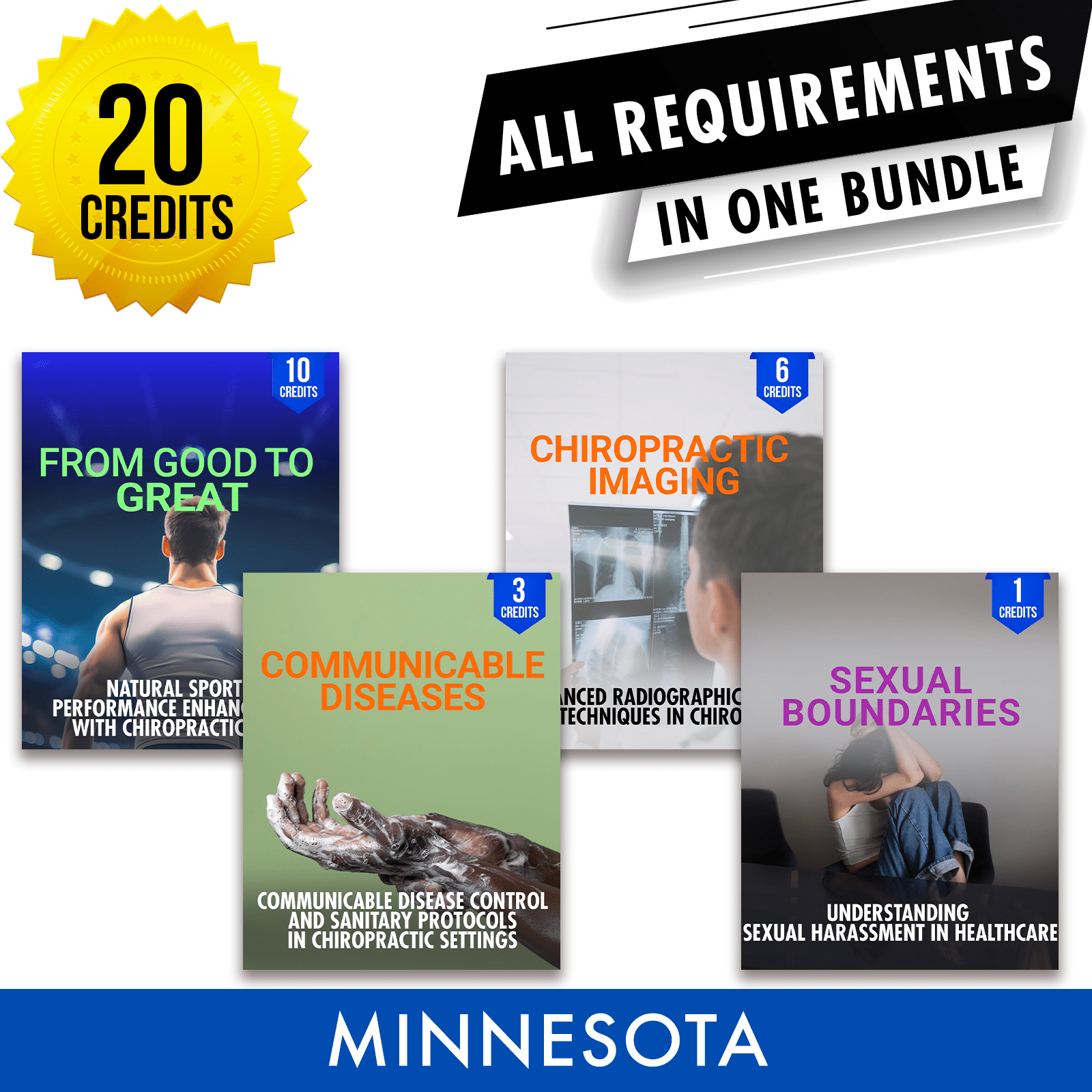 Minnesota Package 3: Full Recertification - All Required Chiropractic Continuing Education Hours in One Package, 20 Credits A Better Chiro