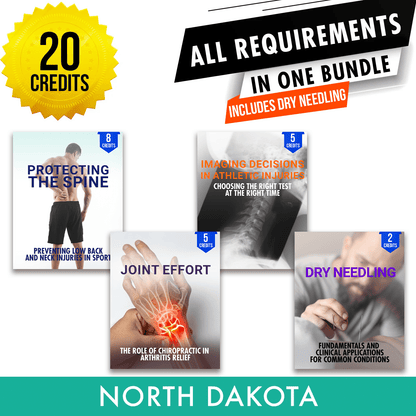 North Dakota Package 3: *NEW FOR 2026* Full Recertification With Dry Needling - All Required Chiropractic Continuing Education Hours in One Package, 20 Credits A Better Chiro