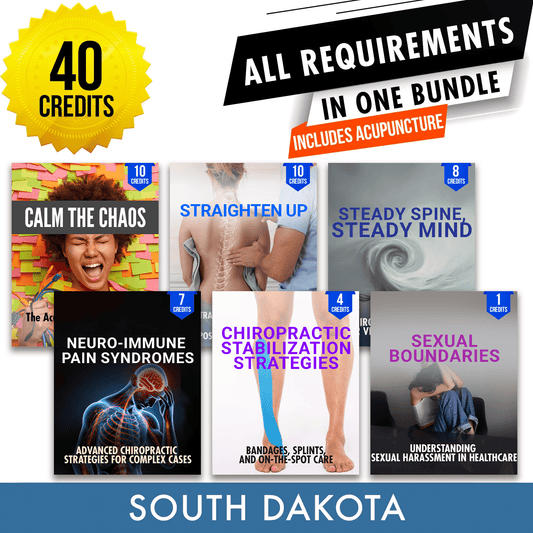 South Dakota Package 2: *NEW FOR 2027* Full Recertification With Acupuncture - All Required Chiropractic Continuing Education Hours in One Package, 40 Credits A Better Chiro