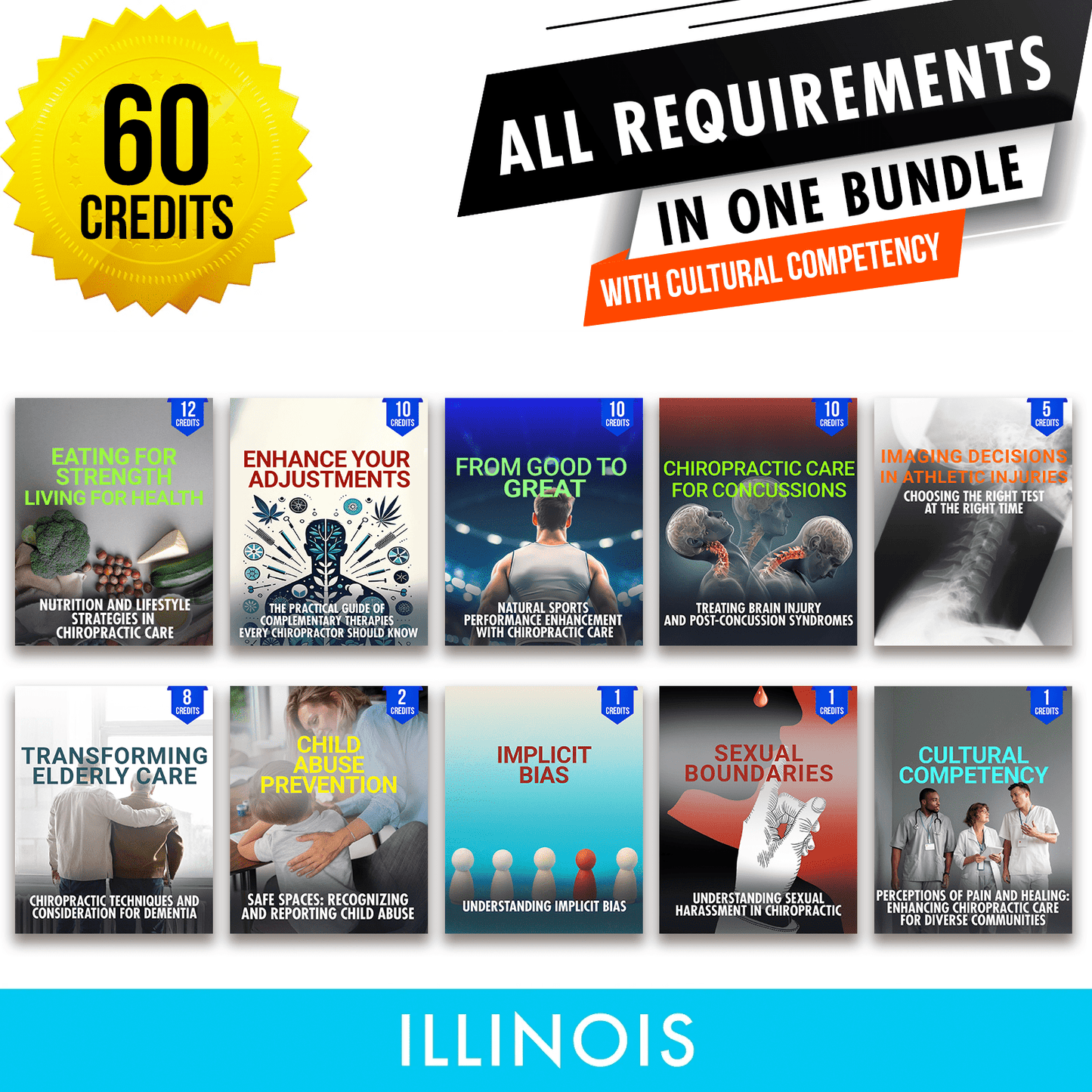 Illinois Package 1: Required Formal Hours - All Required Chiropractic Continuing Education Hours in One Package, 60 CME Hours A Better Chiro