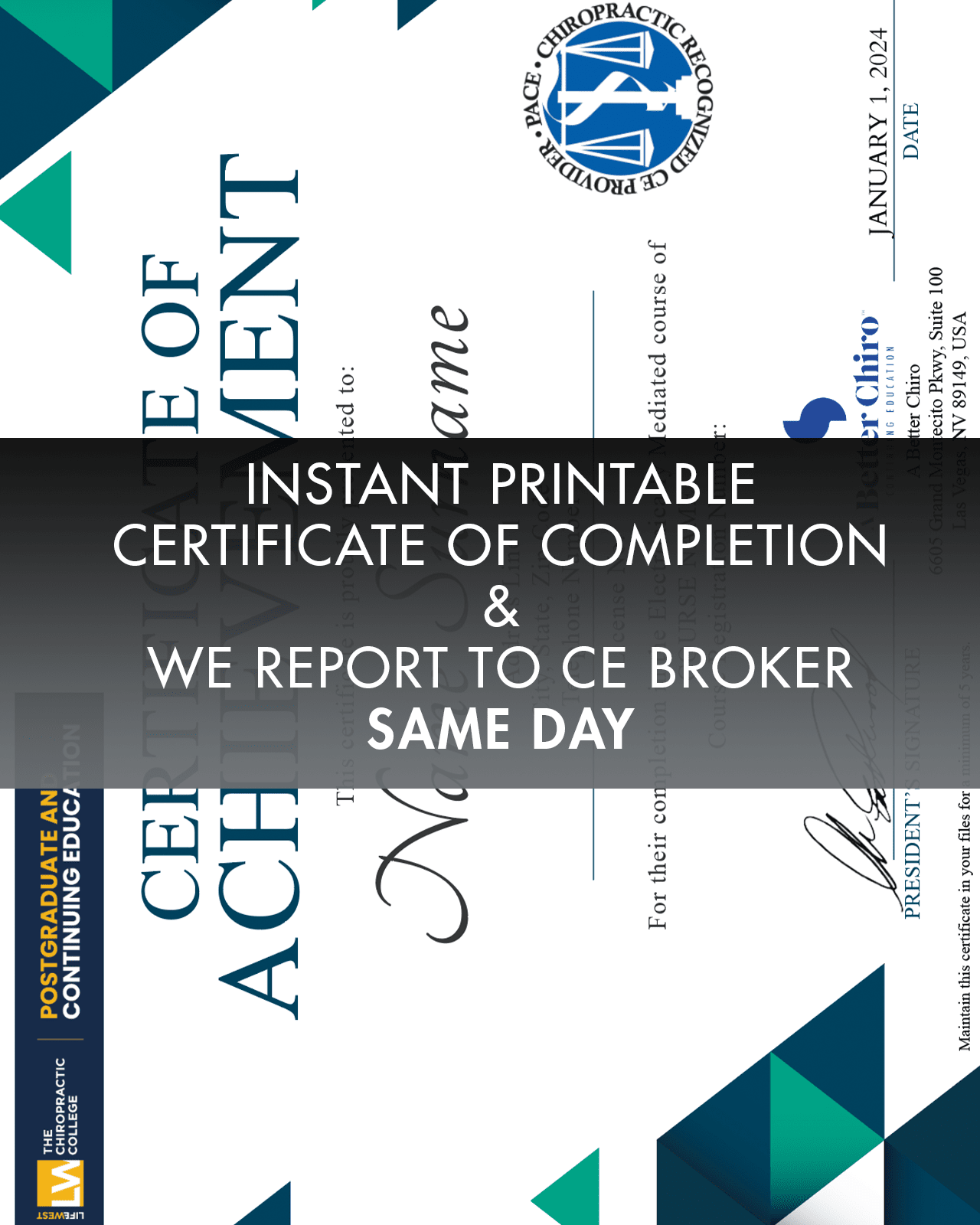 Florida Package 4: First Time Renewal - All Required Chiropractic Continuing Education Hours in One Package, 11 Credits A Better Chiro