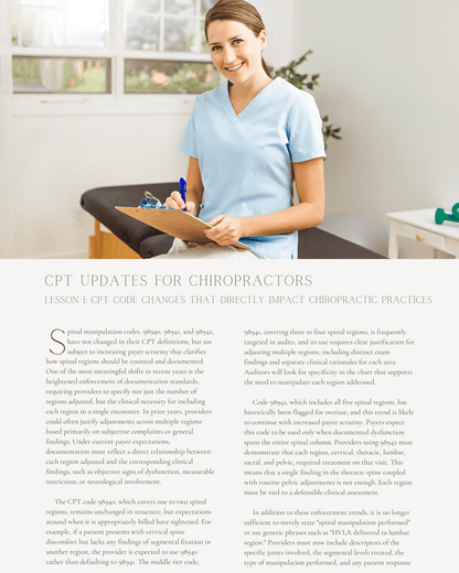 CPT Updates for Chiropractors: Staying Compliant With New Billing Codes and Rules - Chiropractic Continuing Education, Coding, 6 Hours A Better Chiro