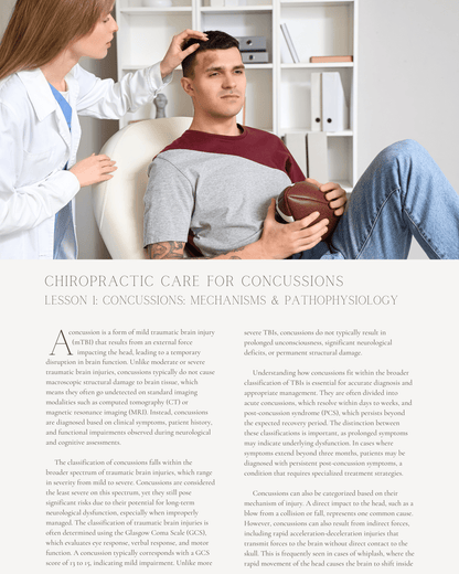 Chiropractic Care for Concussions: Treating Brain Injury and Post-Concussion Syndromes - Chiropractic Continuing Education, General, 10 Credits A Better Chiro