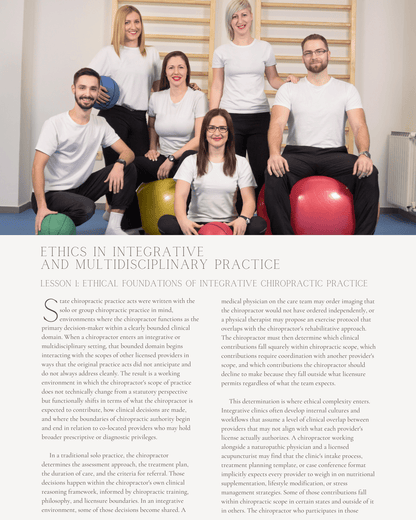 Collaborate Without Compromise: Ethics in Integrative and Multidisciplinary Practice - Chiropractic Continuing Education, Ethics, 2Hours A Better Chiro
