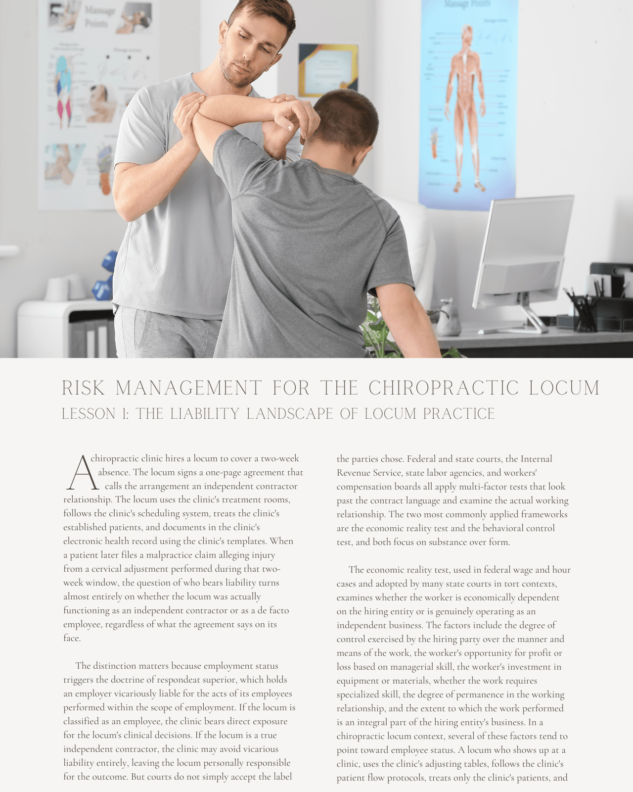 Filling In Without Falling Exposed: Risk Management for the Chiropractic Locum - Chiropractic Continuing Education, Risk Management, 1 Hour A Better Chiro